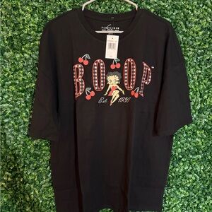 Betty Boop Black Graphic Short Sleeve Tee